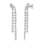 14K White Gold Diamond Dangle Drop Earrings