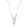 14K White Gold Cascading Diamond Drop Necklace