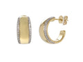 14K Yellow Gold Diamond J-Hoop Earrings