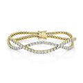 14K Yellow Gold Double Twist Diamond Bracelet