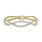 14K Yellow Gold Double Twist Diamond Bracelet