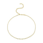 14K Yellow Gold Bezel Set Station Diamond Tennis Necklace