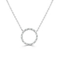 14K White Gold Diamond Circle Necklace