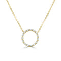 14K Yellow Gold Diamond Circle Necklace