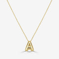 14K Yellow Gold Bubble Initial Necklace