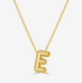 14K Yellow Gold Bubble Initial Necklace