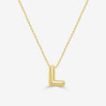 14K Yellow Gold Bubble Initial Necklace