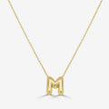 14K Yellow Gold Bubble Initial Necklace