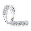 14K White Gold Alternating Lab Grown Diamond Wedding Band