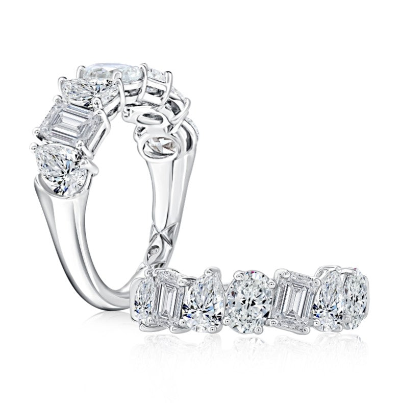 14K White Gold Alternating Lab Grown Diamond Wedding Band