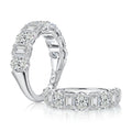 14K White Gold Alternating Lab Grown Diamond Wedding Band