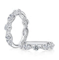 14K White Gold Alternating Lab Grown Diamond Wedding Band