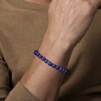 Sterling Silver Lapis Beaded Bracelet
