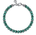 Sterling Silver Malachite Beaded Bracelet