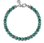 Sterling Silver Malachite Beaded Bracelet