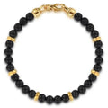 14K Gold Black Titanium Beaded Bracelet