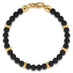 14K Gold Black Titanium Beaded Bracelet