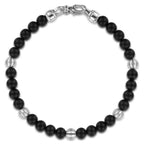 Black Titanium Sandblast Beaded Bracelet