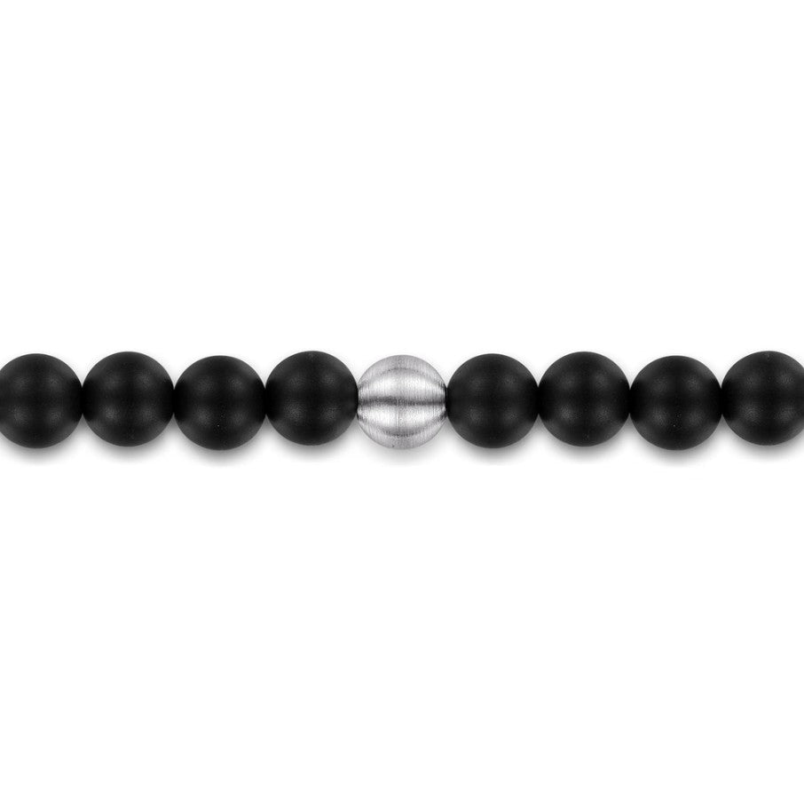 Black Titanium Sandblast Beaded Bracelet