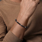 Black Titanium Sandblast Beaded Bracelet