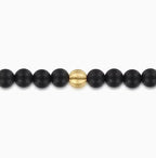 14K Gold Black Titanium Sandblast Beaded Bracelet