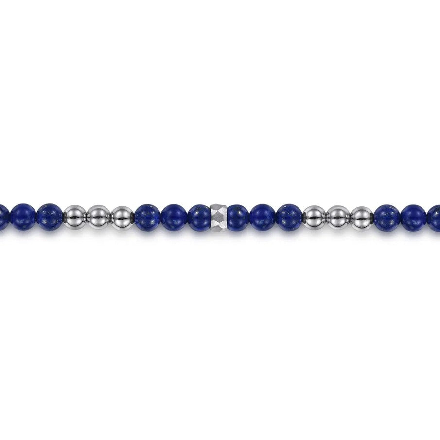Sterling Silver Lapis Beaded Bracelet