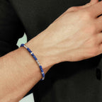 Sterling Silver Lapis Beaded Bracelet