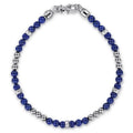 Sterling Silver Lapis Beaded Bracelet