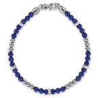 Sterling Silver Lapis Beaded Bracelet