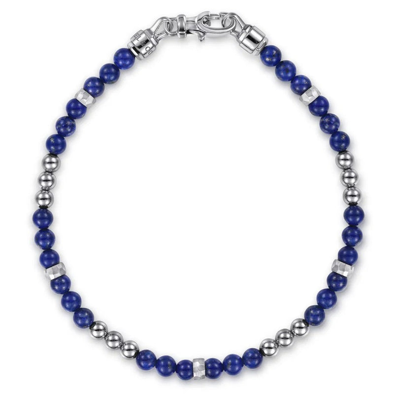 Sterling Silver Lapis Beaded Bracelet