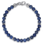 Sterling Silver Sodalite Beaded Bracelet