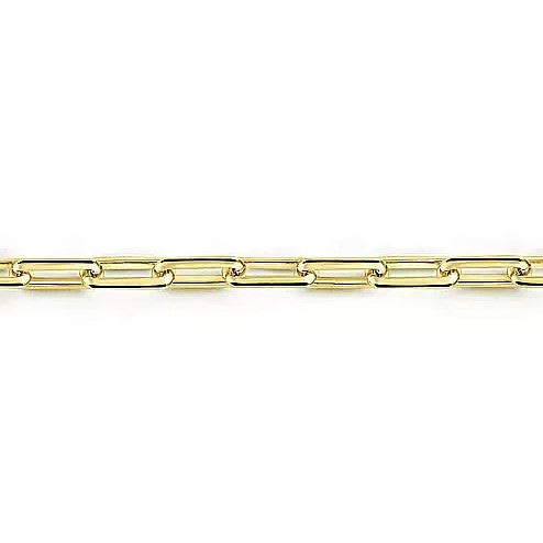 14K Yellow Gold Paper Clip Bracelet