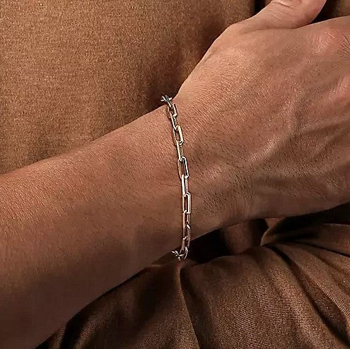 14K Yellow Gold Paper Clip Bracelet