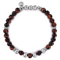 Tiger Eye Silver Beaded Bracelet