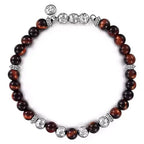 Tiger Eye Silver Beaded Bracelet
