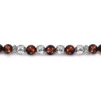 Tiger Eye Silver Beaded Bracelet
