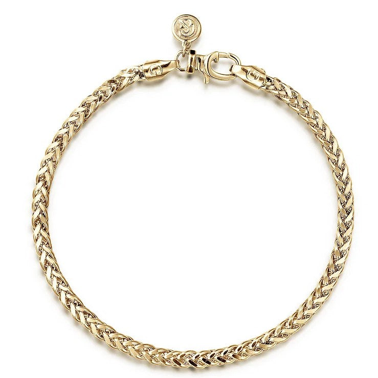 14K Yellow Gold Wheat Chain Bracelet