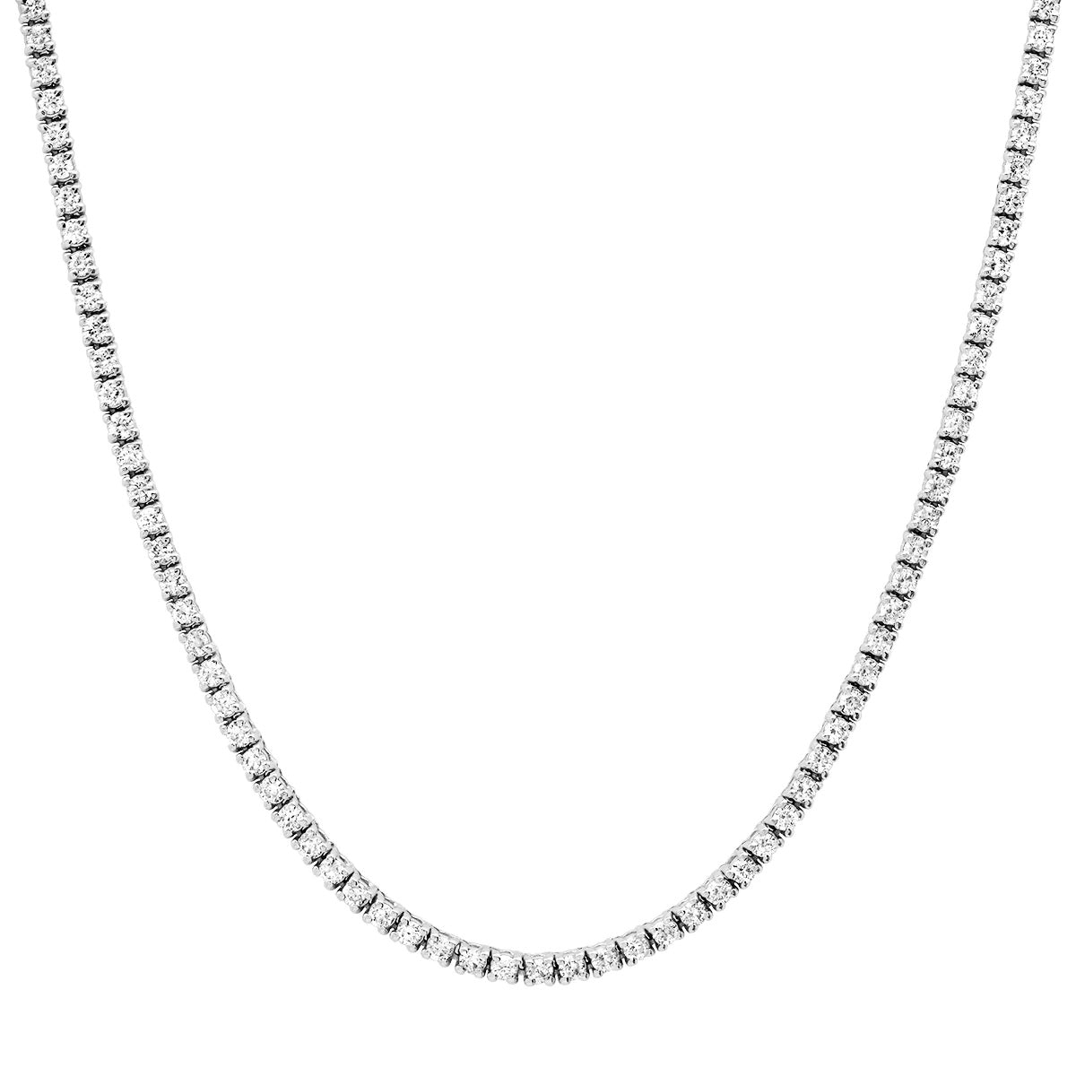 14K White Gold Lab Grown Diamond Tennis Necklace