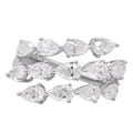 14K White Gold Three Row Lab Grown Diamond Fashion Ring
