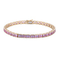 14K Yellow Gold Pink Sapphire Tennis Bracelet