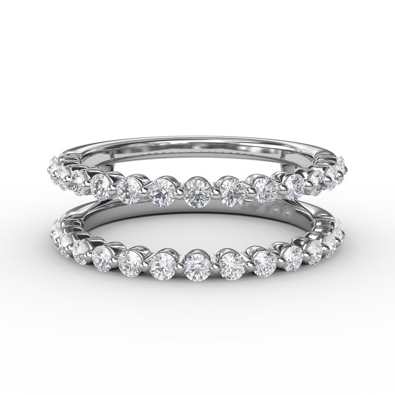 14K White Gold Diamond Ring Guard