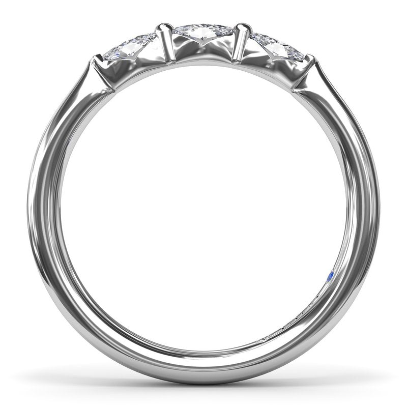 14K White Gold Marquise Diamond Wedding Band