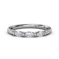 14K White Gold Marquise Diamond Wedding Band