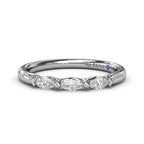 14K White Gold Marquise Diamond Wedding Band