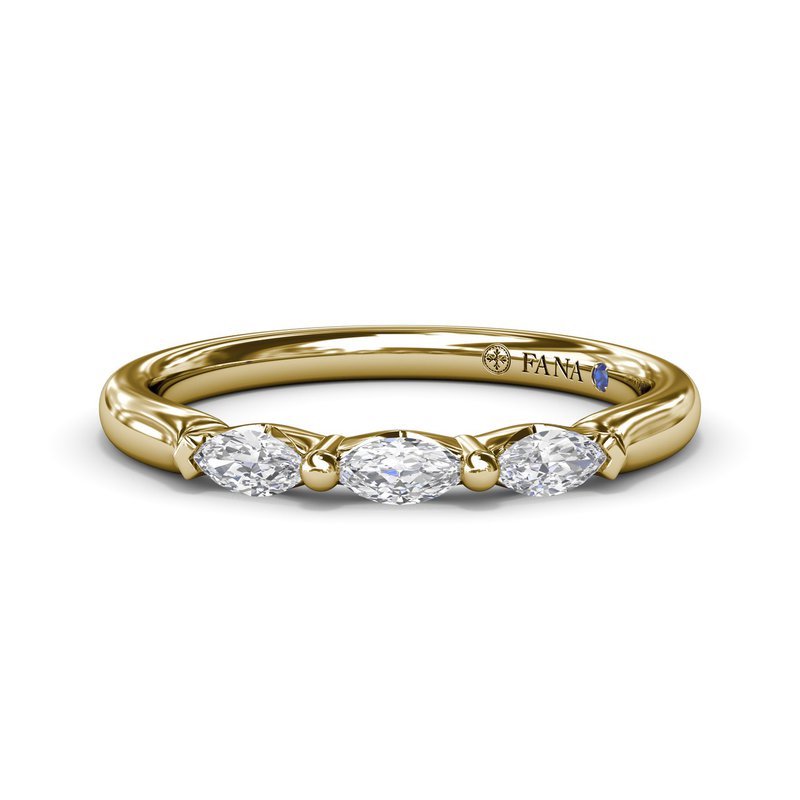 14K Gold Marquise Diamond Wedding Band