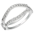 14K White Gold Diamond Ring Guard