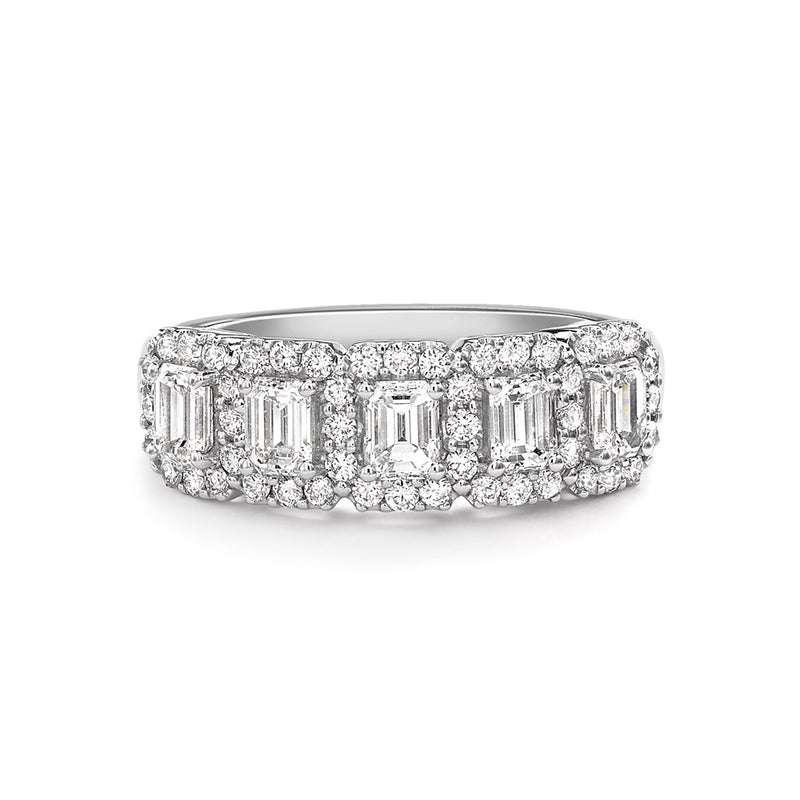 14K White Gold Diamond Wedding Band