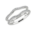 14K White Gold Curved Diamond Ring Guard