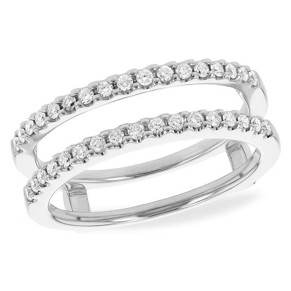 14K White Gold Diamond Ring Guard