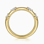 14K Yellow Gold Four Stone Diamond Wedding Band